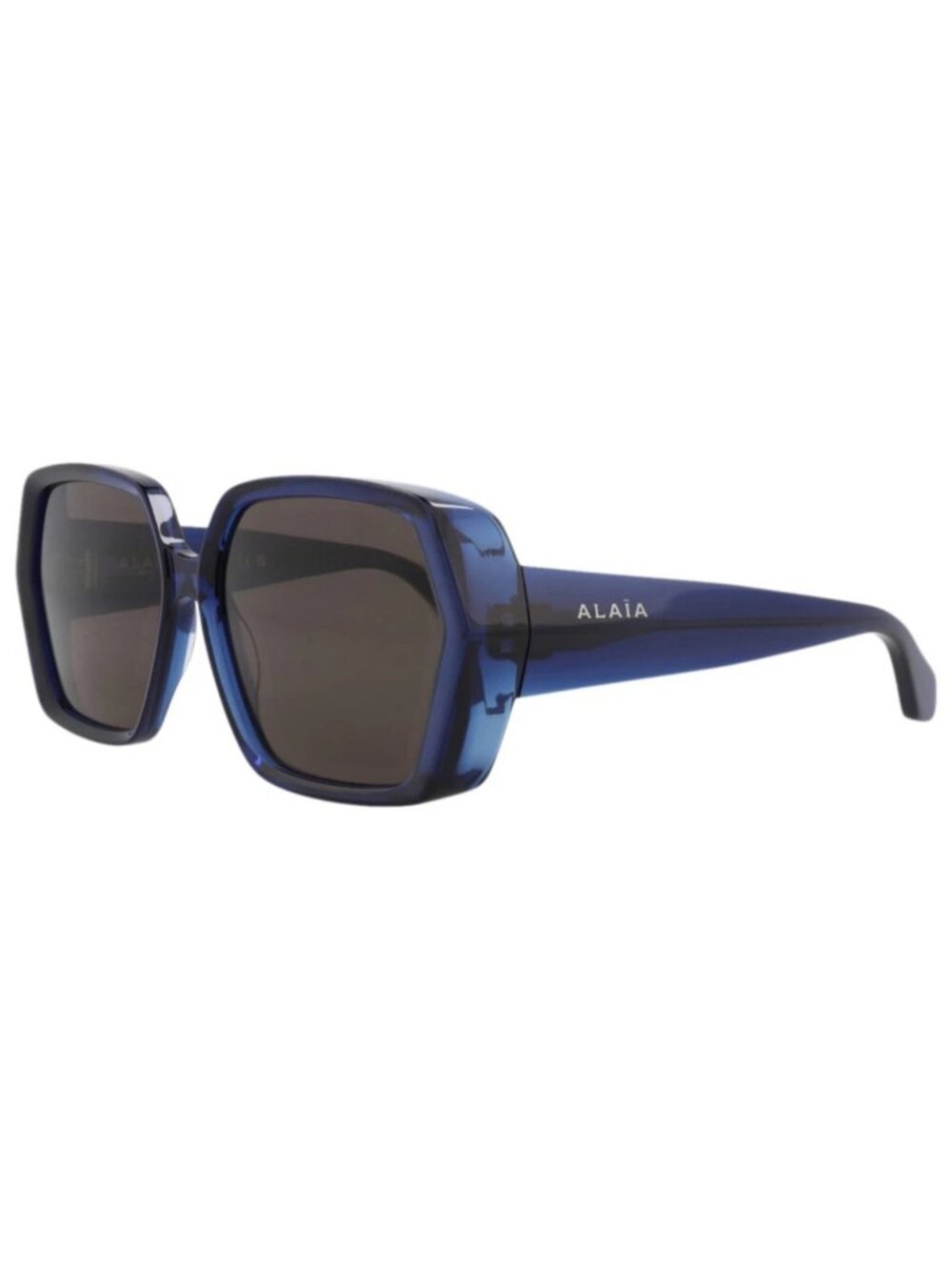 New Alaia Women's Sunglasses Square Rectangle Recycled Acetate Frame Blue Blue
